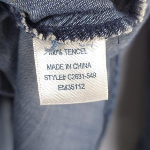 Anthropologie CLOTH & STONE Button Down Shirt SPLIT BACK Hi Lo Roll‎ Tab Size XS - Picture 13 of 13